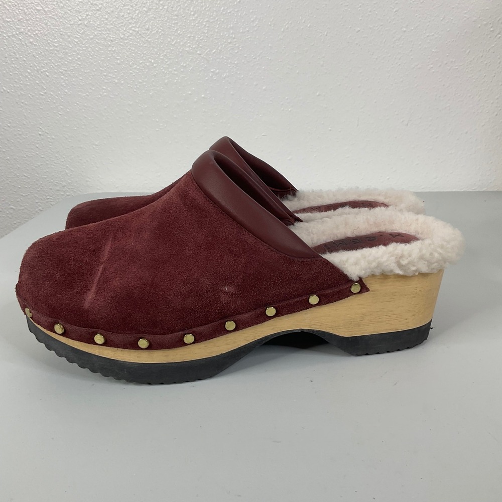 M. Gemi Burgundy Suede Clog Size 38 1/2